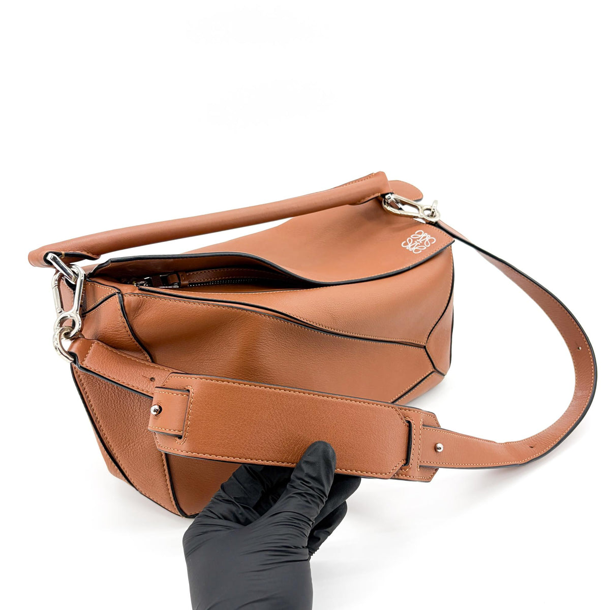 Loewe Puzzle Leather, Brown, Leather, Handbag