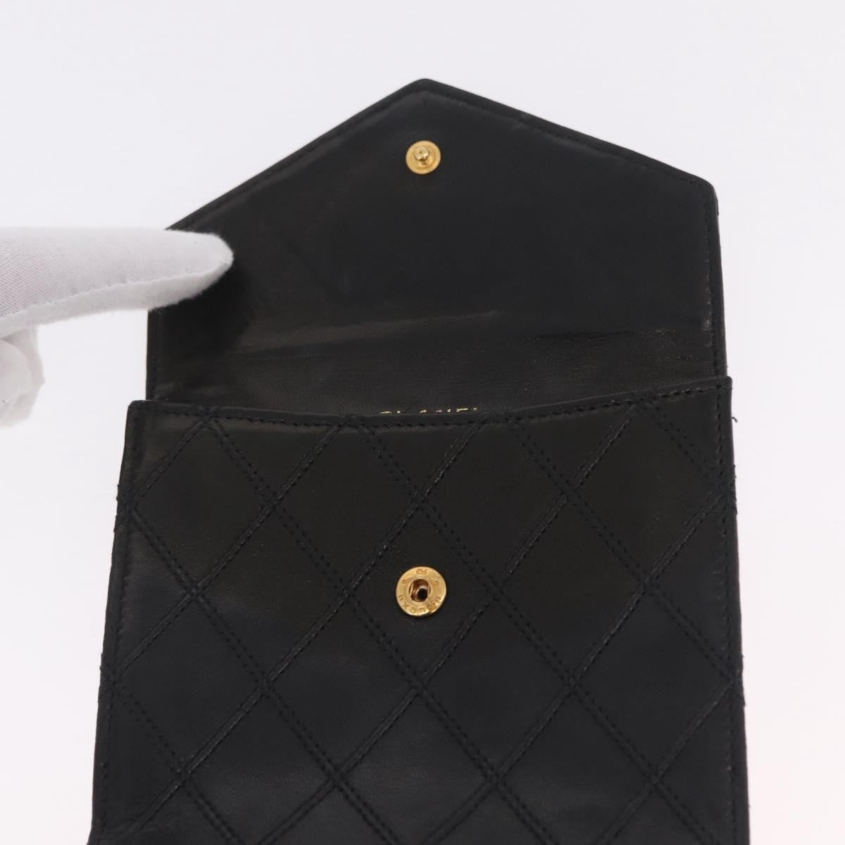 Chanel CC Compact Quilted Caviar, Black, Leather, Wallet