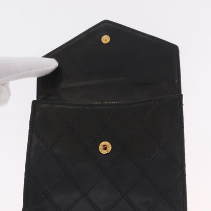 Chanel CC Compact Quilted Caviar, Black, Leather, Wallet