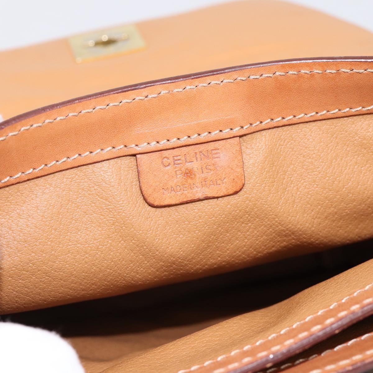 Celine Macadam Leather, Brown, Canvas, Shoulder Bag