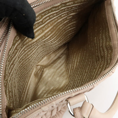 Prada Gaufre Nappa Leather, Beige, Leather, Tote Bag