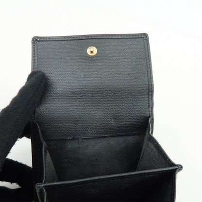 Chanel CC Button Coin Purse Leather, Black, Calfskin, Card Holder