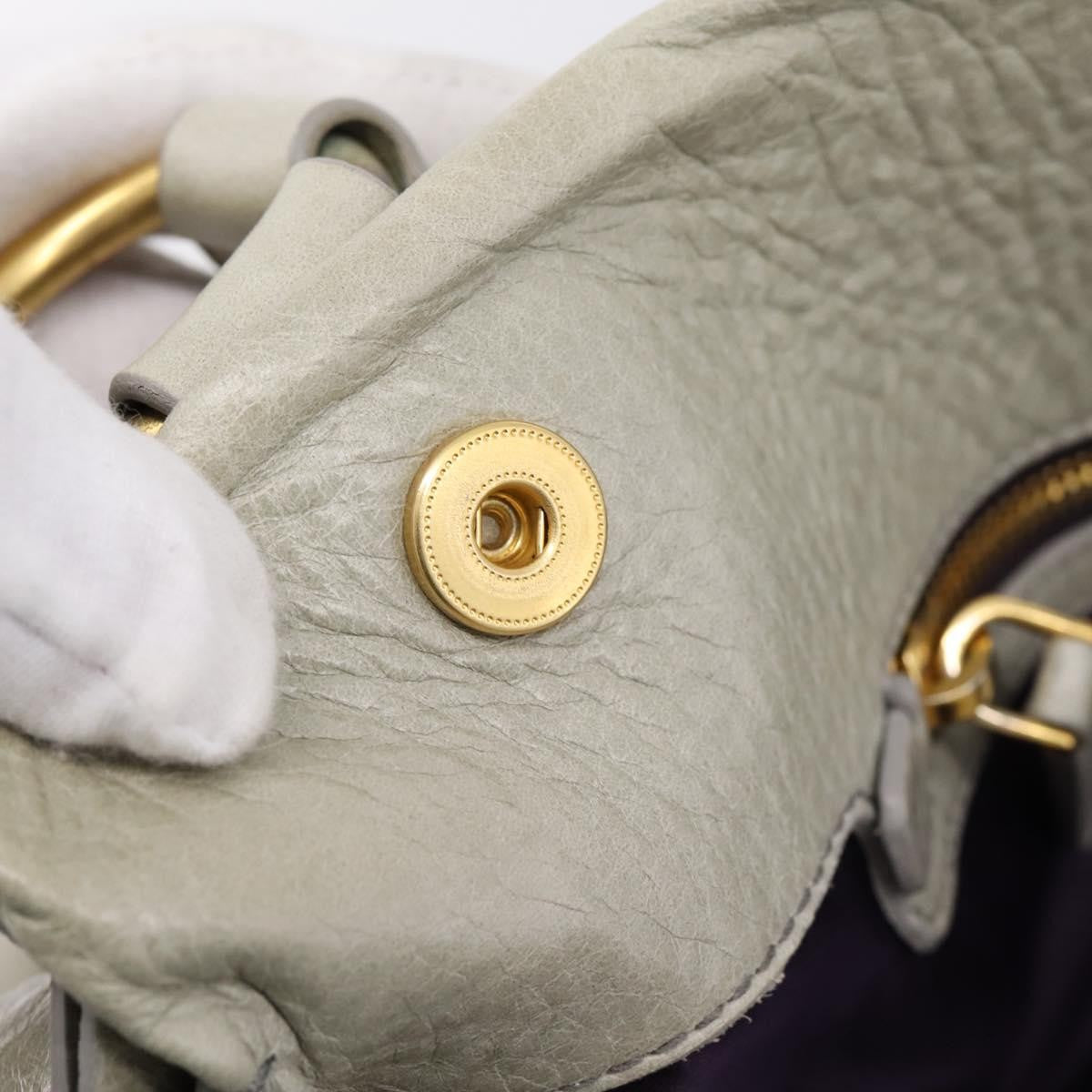 Miu Miu Bow Satchel Cervo Leather, Gray, Leather, Handbag