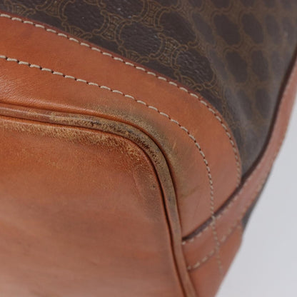 Celine Macadam Shoulder Leather, Brown, Canvas, Crossbody Bag