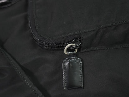 Prada Front Pocket Buckle Nylon, Black, Nylon, Backpack