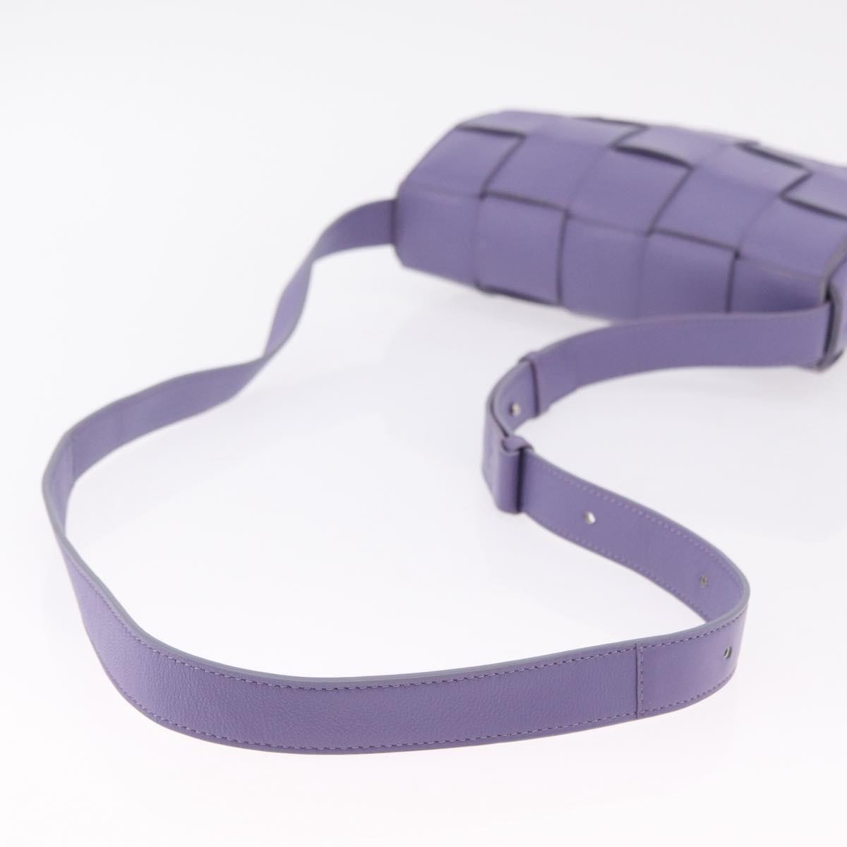 Bottega Veneta Cassette Maxi Intrecciato Leather, Purple, Leather, Crossbody Bag