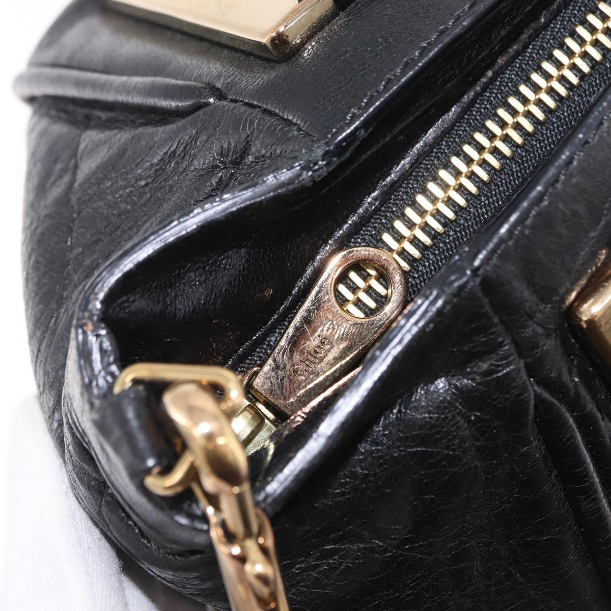 Chloe Ethel Leather, Black, Leather, Handbag