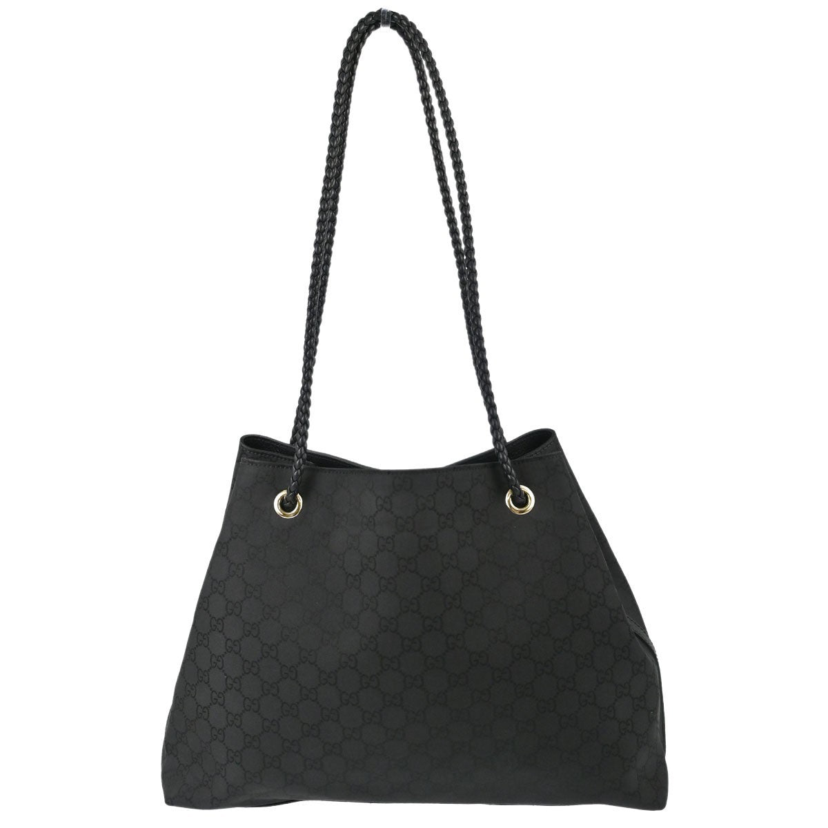 Gucci Vintage Open Shoulder Bag (Outlet) GG Canvas with Leather, Black, Canvas, Shoulder Bag