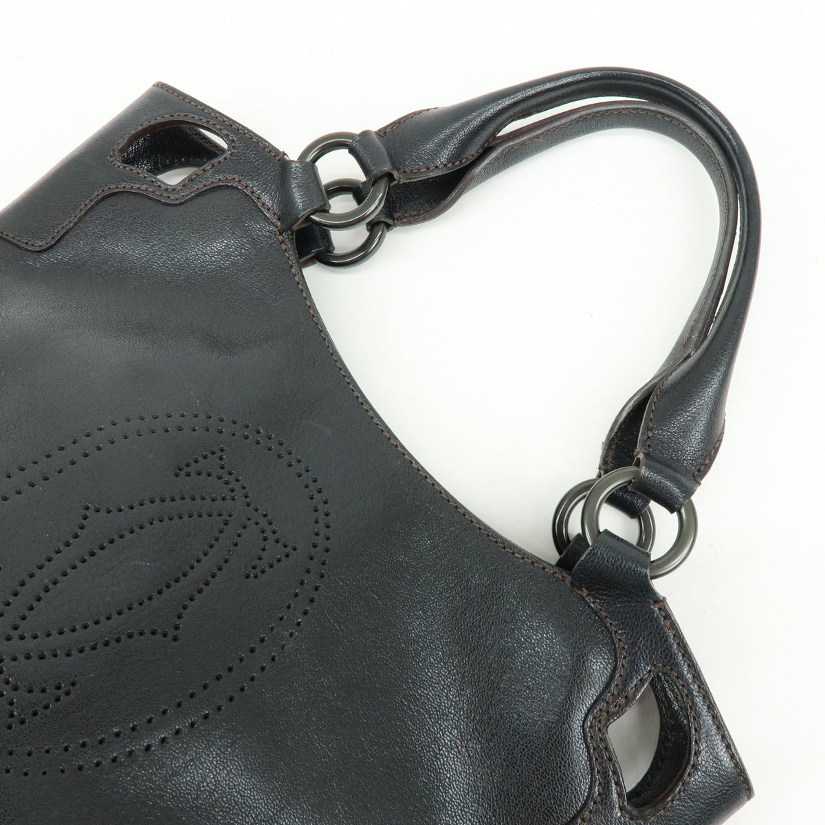 Cartier Marcello Leather, Black, Leather, Handbag