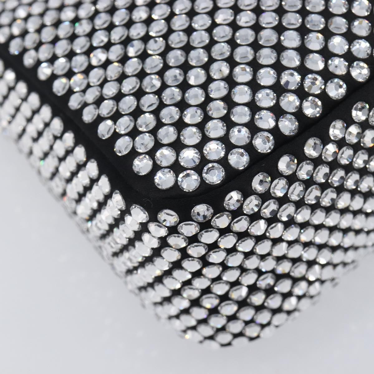 Prada Re-Edition 2000 Hobo Crystal Embellished Satin, Silver, Silk, Shoulder Bag