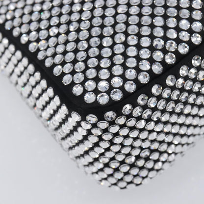 Prada Re-Edition 2000 Hobo Crystal Embellished Satin, Silver, Silk, Shoulder Bag