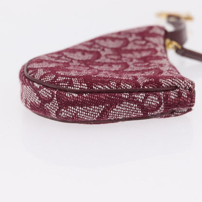 Christian Dior Vintage Saddle Zip Coin Purse Diorissimo Canvas, Red, Canvas, Clutch