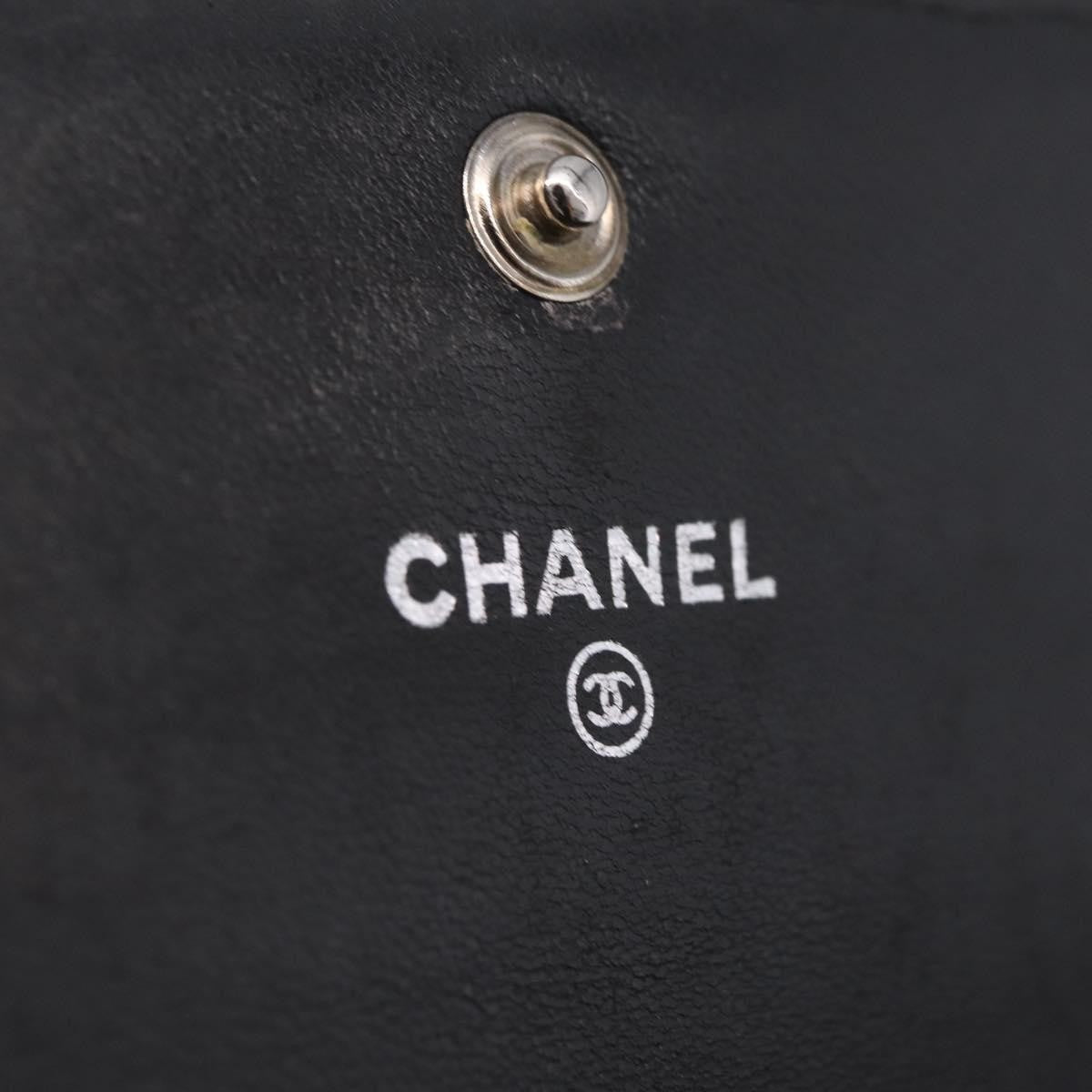 Chanel CC Flap Card Case Quilted Lambskin, Black, Leather, Card Holder