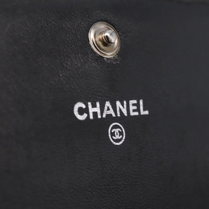 Chanel CC Flap Card Case Quilted Lambskin, Black, Leather, Card Holder