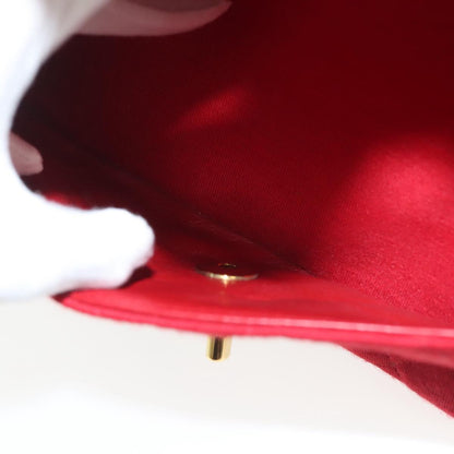 Chanel Vintage Classic Double Flap Bag Quilted Wool, RED, COTTON, Shoulder bag