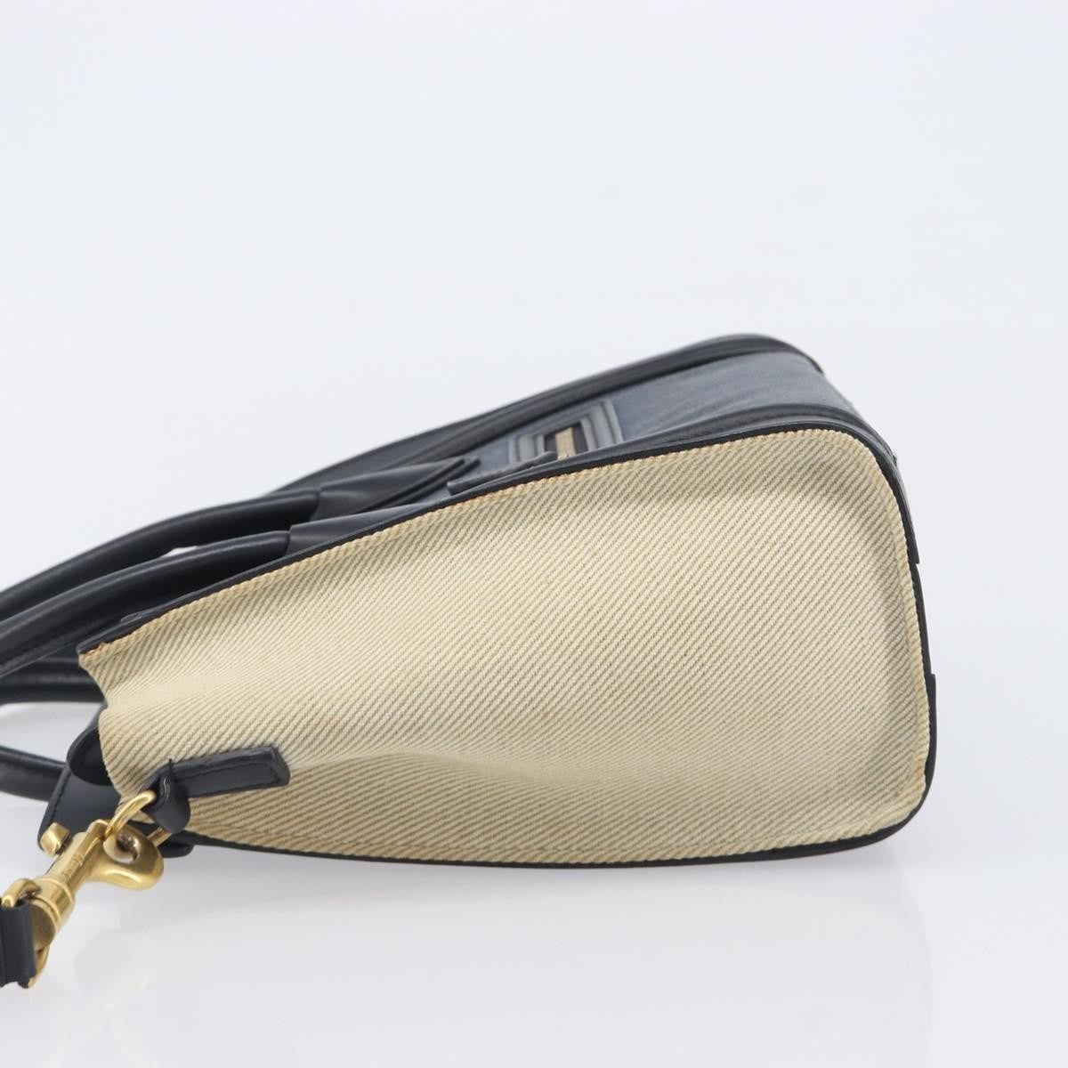 Celine Tricolor Luggage Canvas and Leather, Navy, Canvas, Handbag