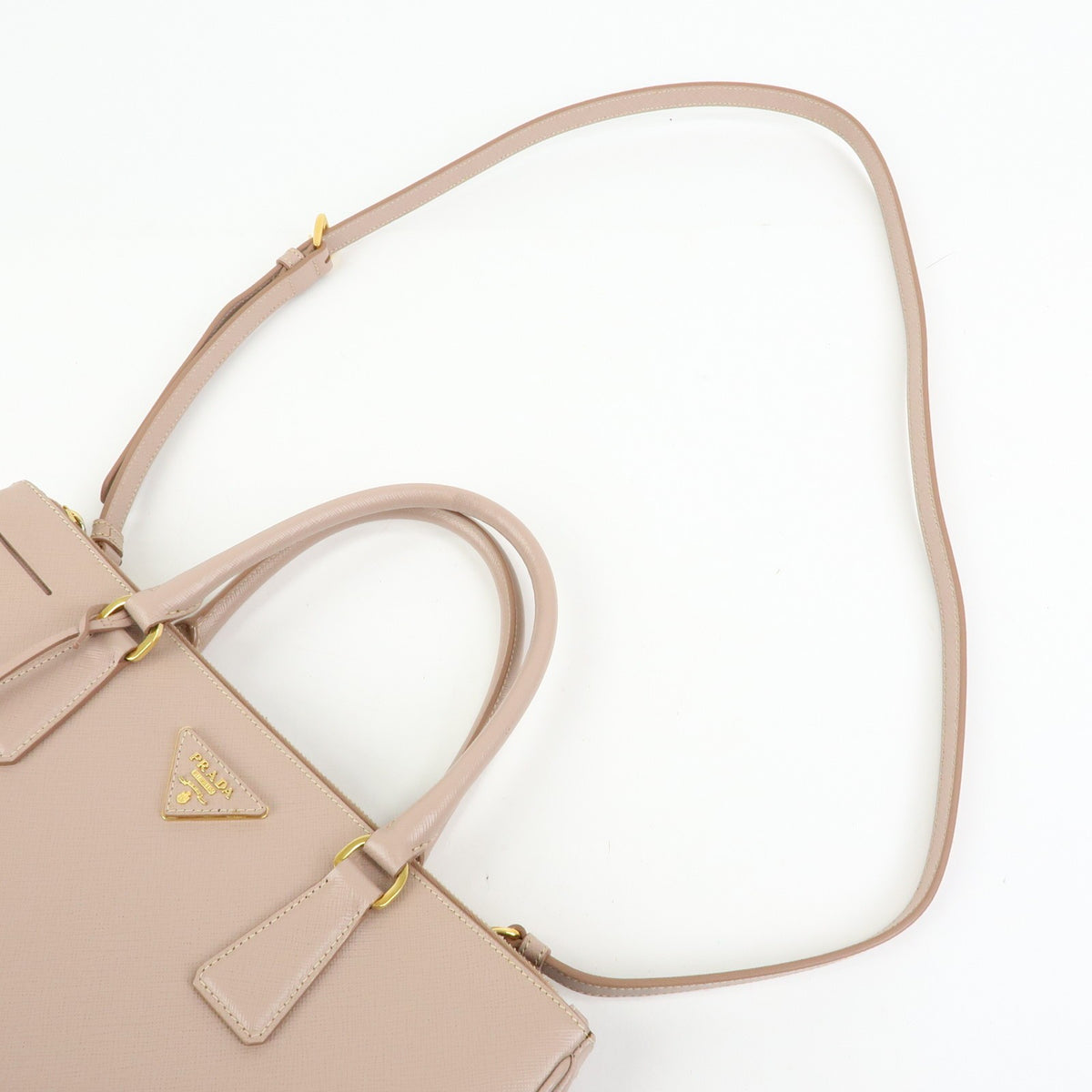 Prada Galliera Saffiano Leather with Applique, Pink, Leather, Handbag