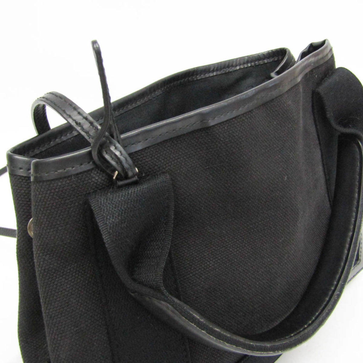 Balenciaga Navy Cabas Canvas with Leather, Black, Canvas, Tote Bag