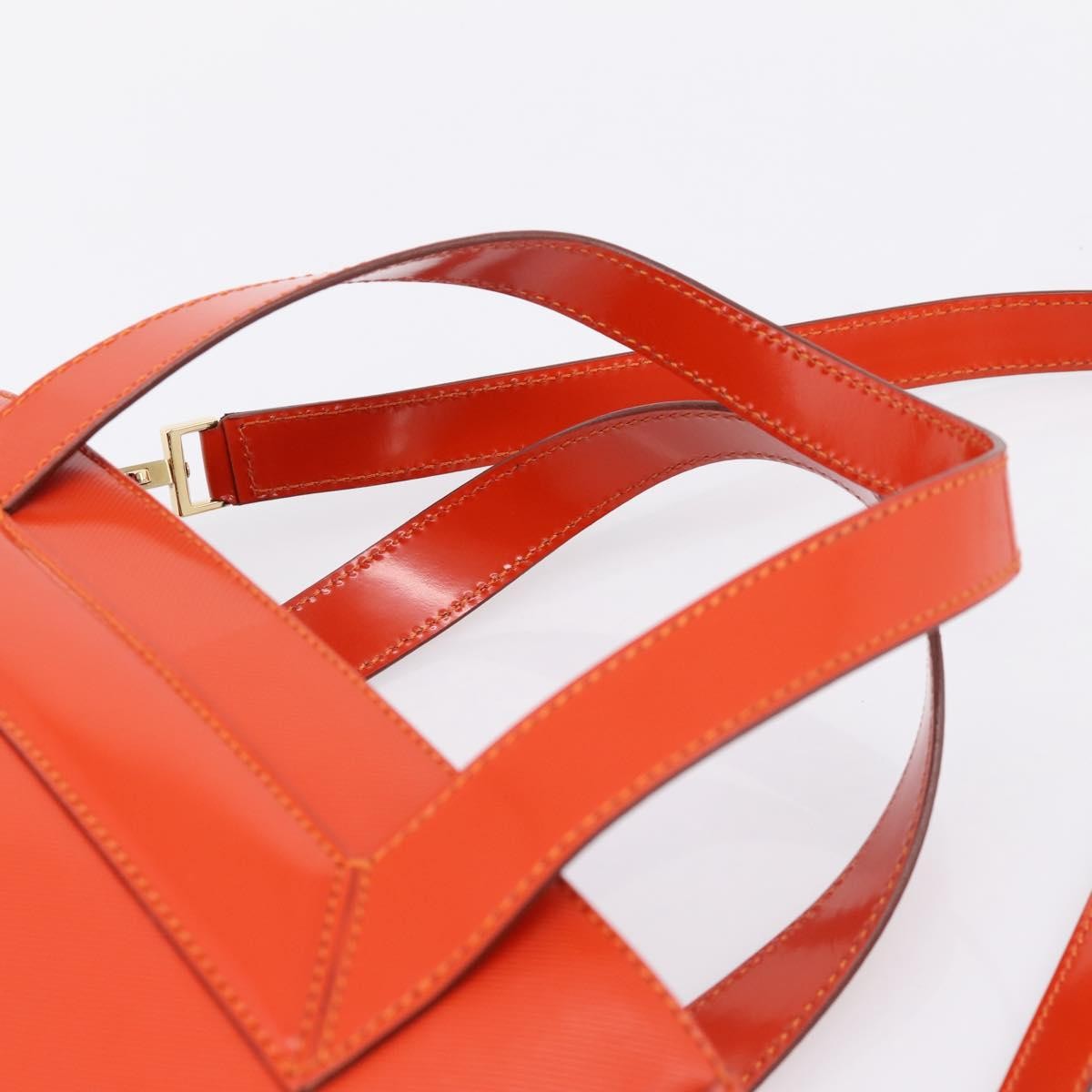 Celine Top Handle Leather, Orange, Leather, Handbag