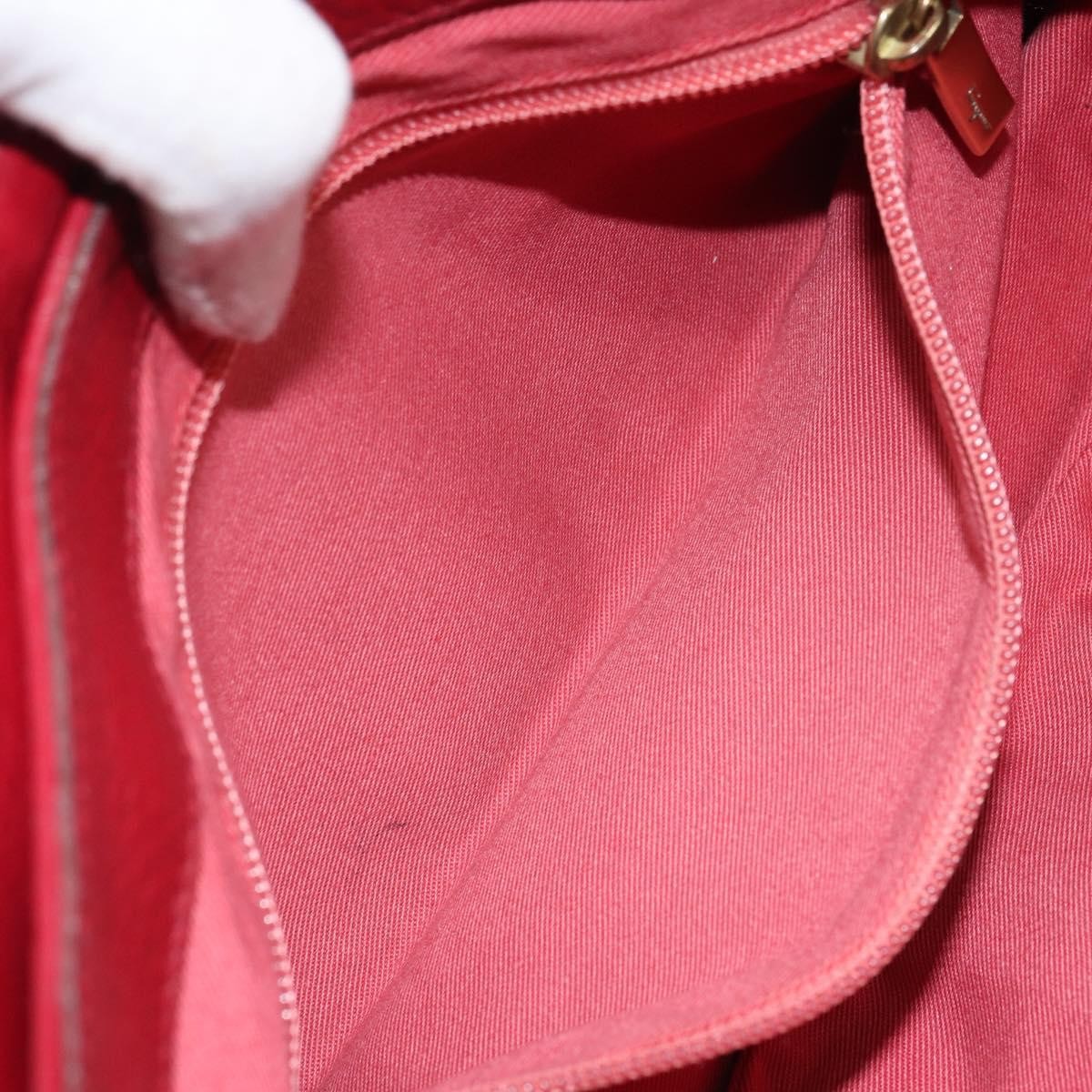 Salvatore Ferragamo Gancini Leather, Red, Leather, Shoulder Bag