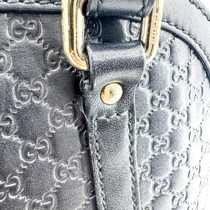 Gucci Convertible Dome Satchel Microguccissima Leather, Black, Leather, Handbag