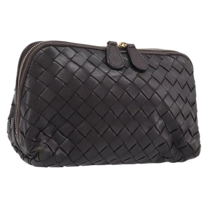 Bottega Veneta Zip Clutch Leather, Brown, Leather, Clutch