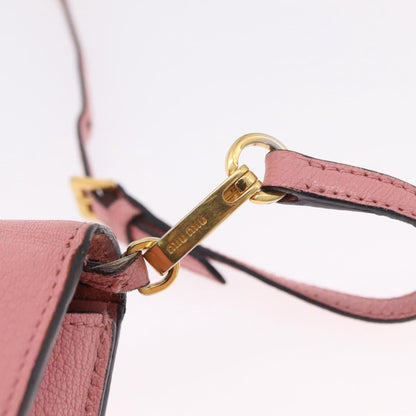 Miu Miu Madras Shoulder Leather, Pink, Leather, Crossbody Bag