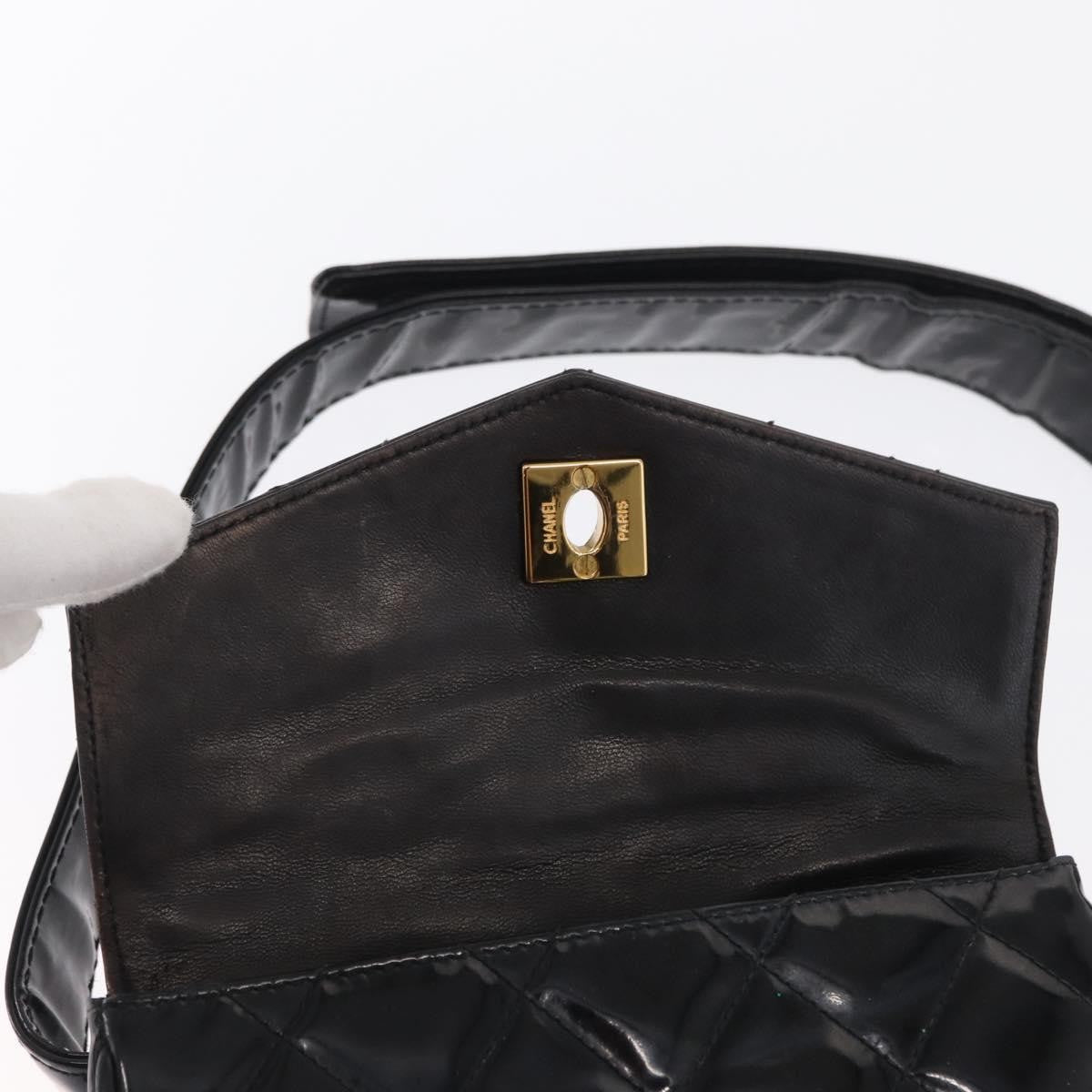 Chanel Vintage CC Flap Waist Patent Leather, Black, Patent Leather, Clutch
