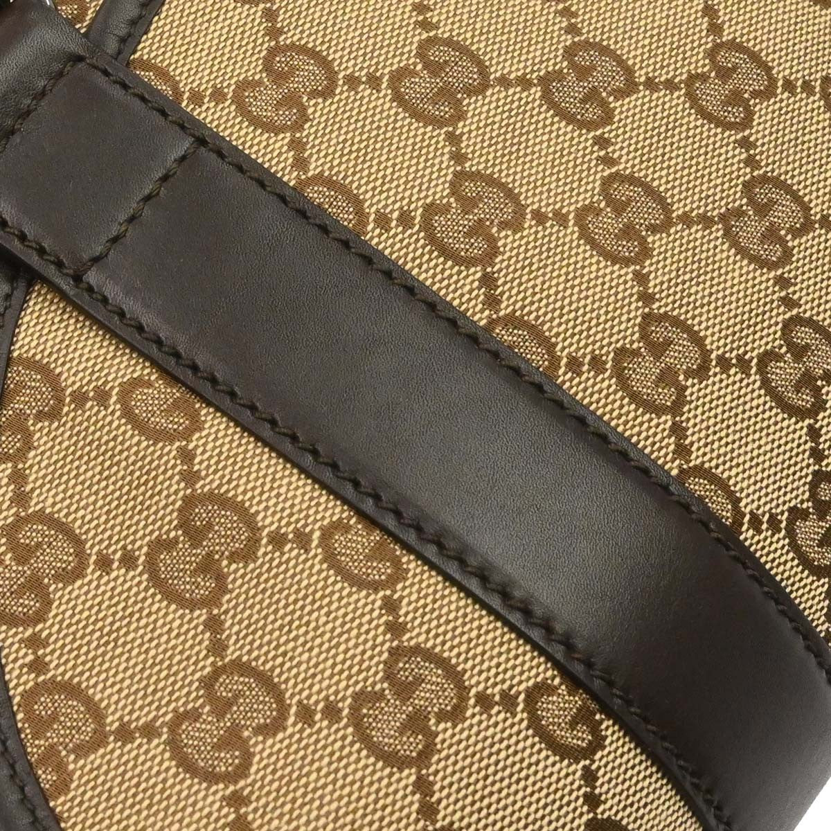 Gucci Buckle Messenger GG Canvas, Beige, Canvas, Handbag