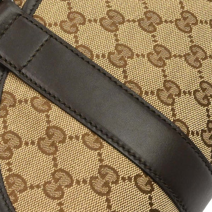 Gucci Buckle Messenger GG Canvas, Beige, Canvas, Handbag