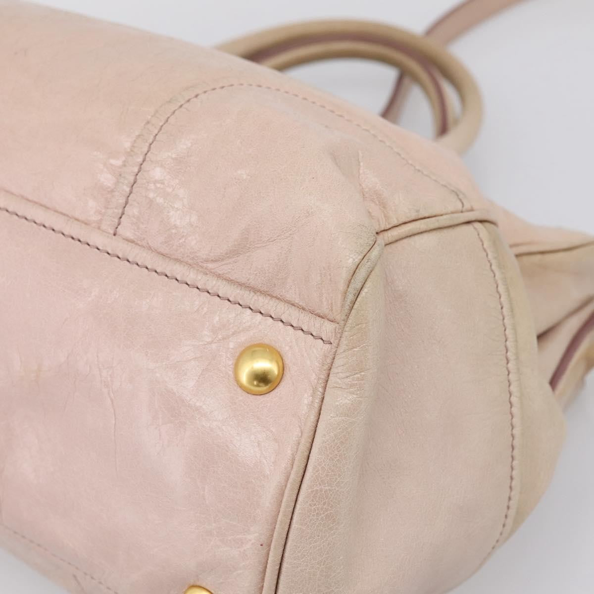 Miu Miu Vitello Lux Ring Satchel Leather, Pink, Leather, Handbag