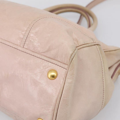 Miu Miu Vitello Lux Ring Satchel Leather, Pink, Leather, Handbag