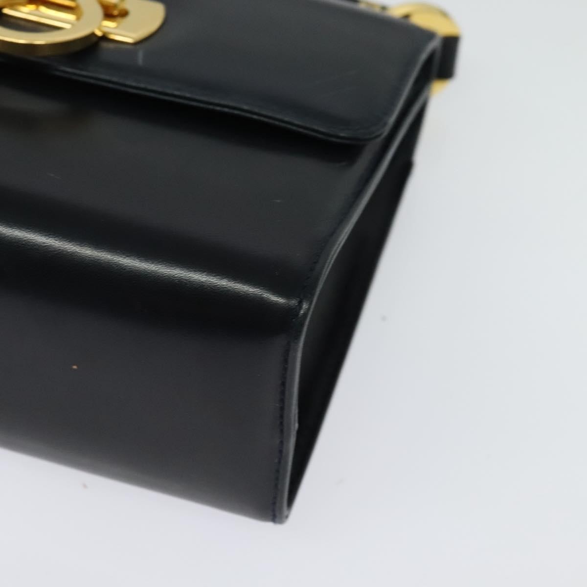 Salvatore Ferragamo Gancini Leather, Black, Leather, Shoulder Bag