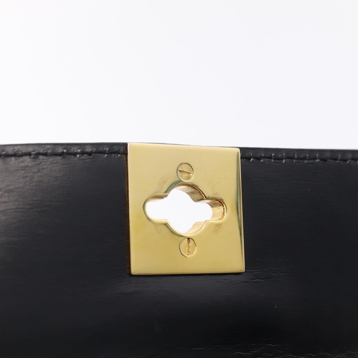 Celine Vintage Logo Top Handle Leather, Black, Leather, Handbag
