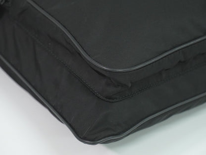 Prada Front Pocket Messenger Quilted Tessuto, Black, Nylon, Shoulder Bag