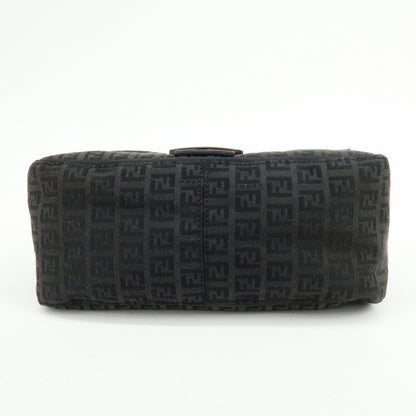Fendi Zucchino Canvas Mamma Baguette Canvas, Black, Canvas, Shoulder Bag