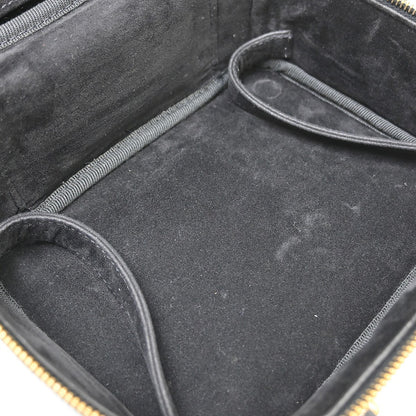 Chanel Vintage Timeless Zip Around Vanity Case Patent, Black, Patent Leather, Handbag