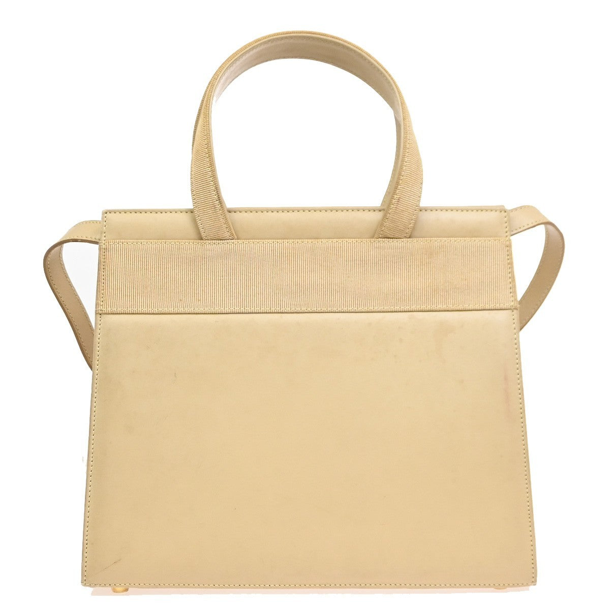 Salvatore Ferragamo Convertible Vara Bow Leather, Beige, Leather, Tote Bag