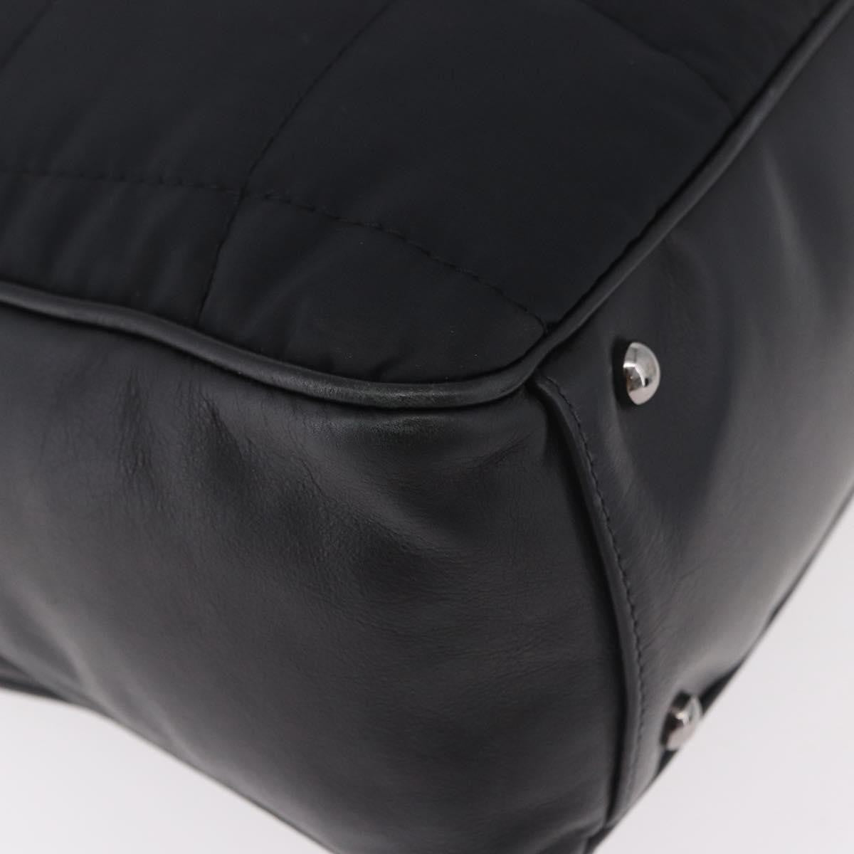 Chanel Square Stitch Boston Quilted Nylon, Black, Nylon, Handbag