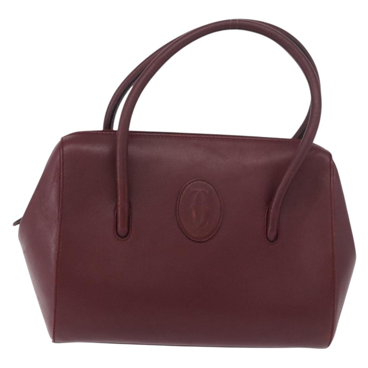 Cartier Must Line Leather, Burgundy, Leather, Handbag