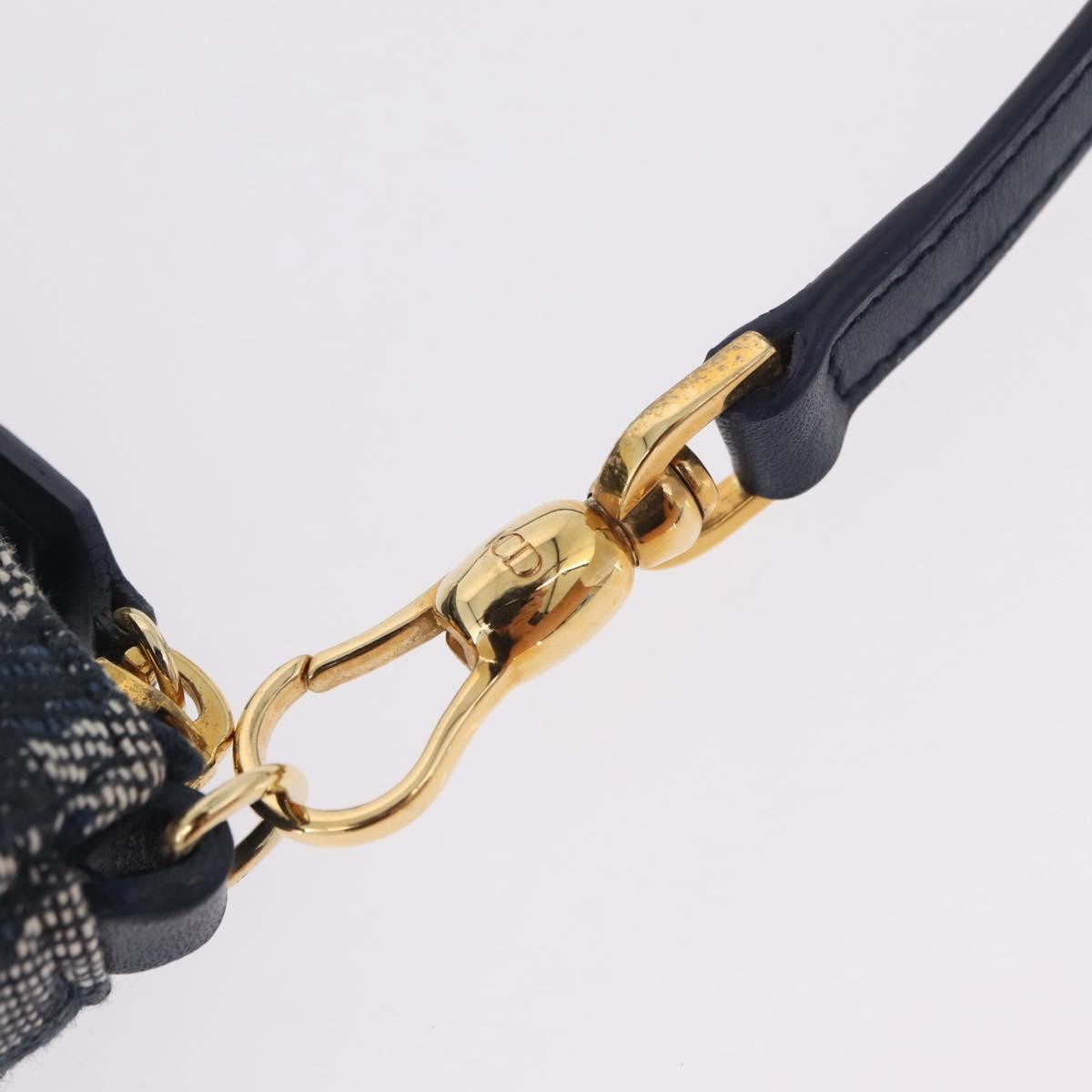 Christian Dior Vintage Saddle Bag Canvas, Navy, Canvas, Clutch