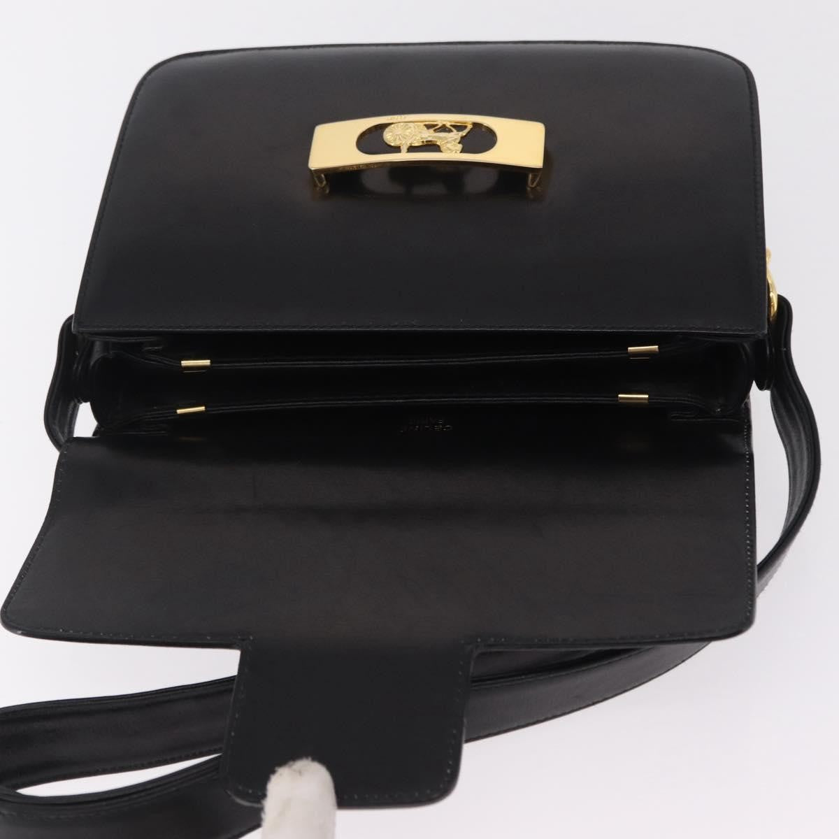 Celine Vintage Carriage Flap Leather, Black, Leather, Handbag