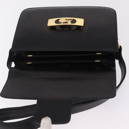 Celine Vintage Carriage Flap Leather, Black, Leather, Handbag