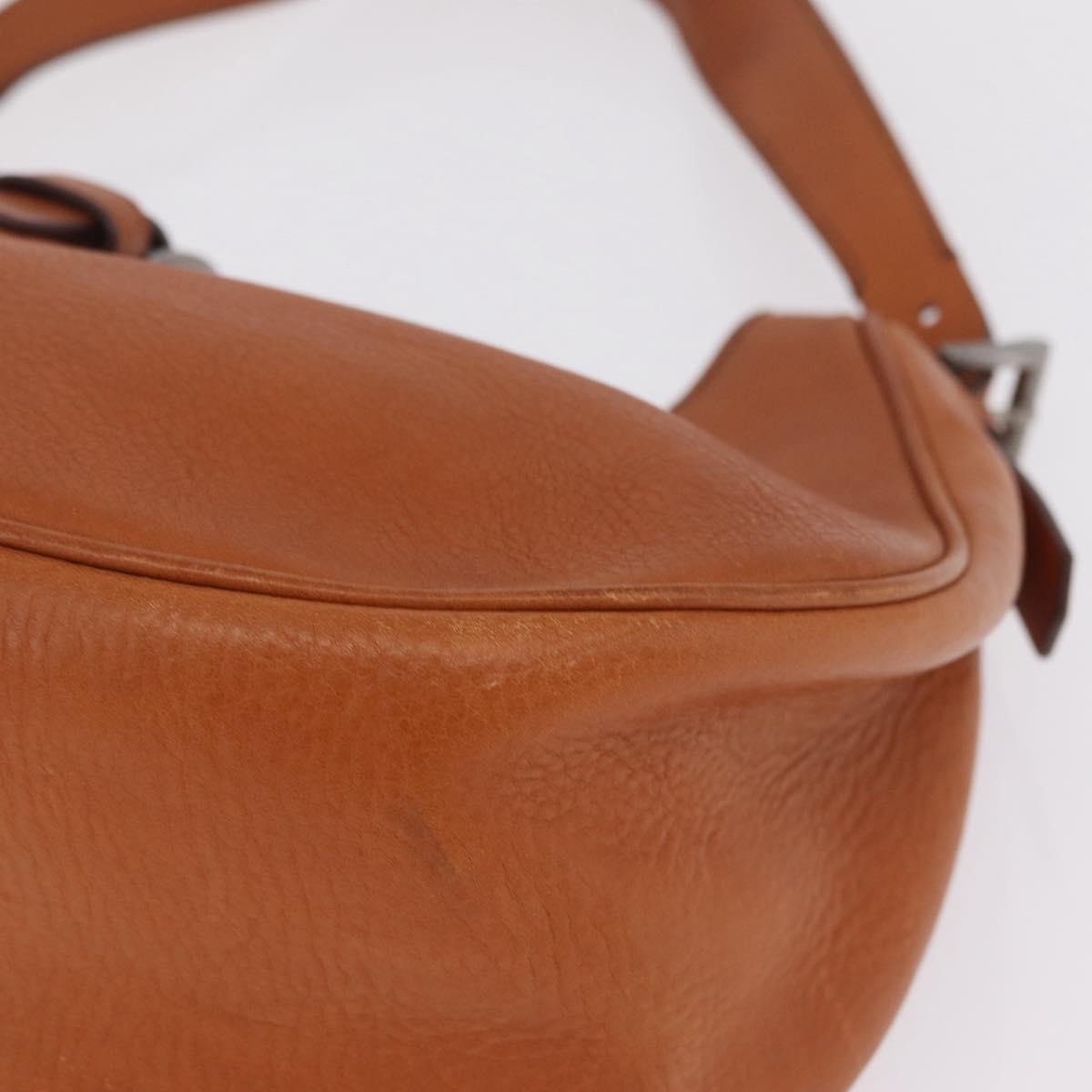 Prada Shoulder Leather, Brown, Leather, Shoulder Bag
