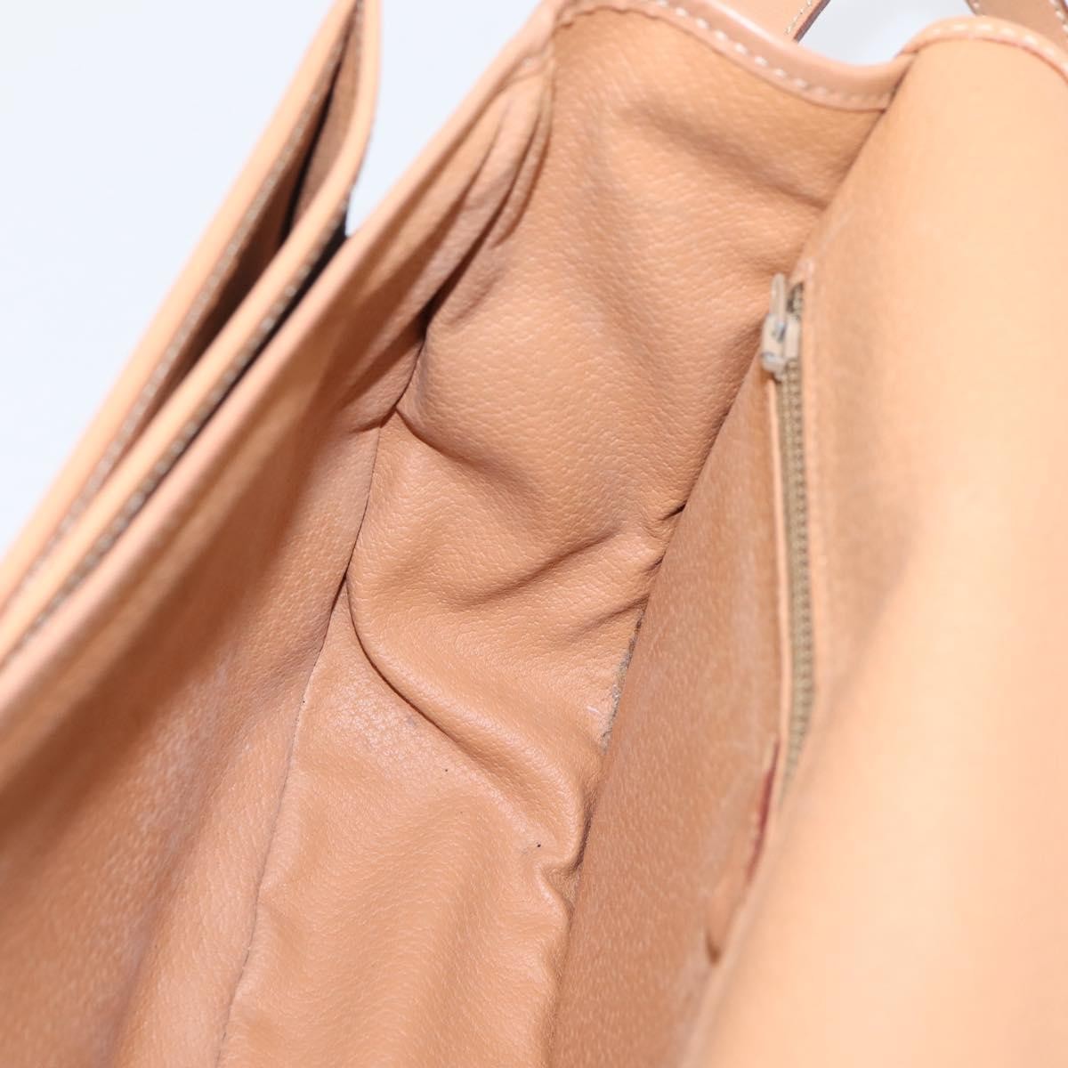 Celine Vintage Saddle Flap Macadam Coated Canvas, Brown, Canvas, Shoulder Bag