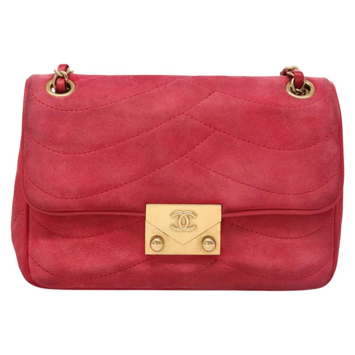 Chanel Pagoda Flap Bag Suede and Lambskin, PINK, SUEDE, Shoulder bag