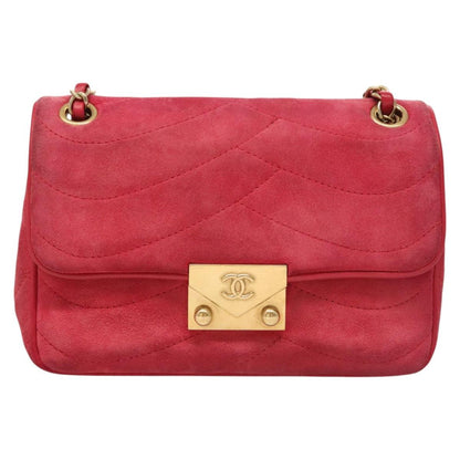 Chanel Pagoda Flap Bag Suede and Lambskin, PINK, SUEDE, Shoulder bag