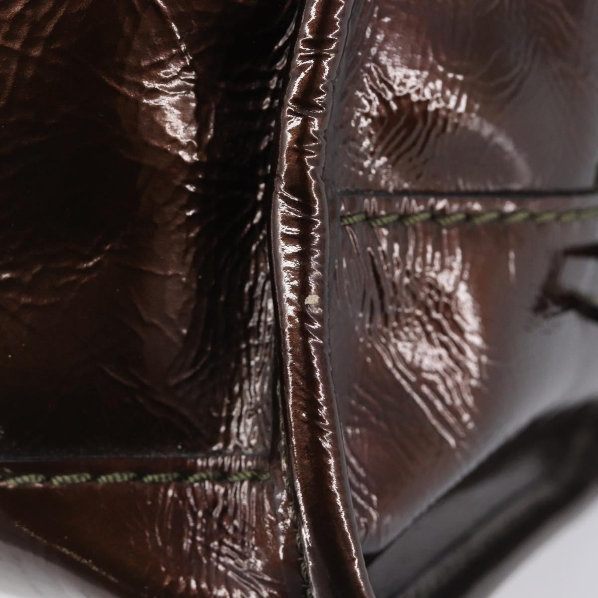 Loewe Amazona Patent, Brown, Patent Leather, Handbag