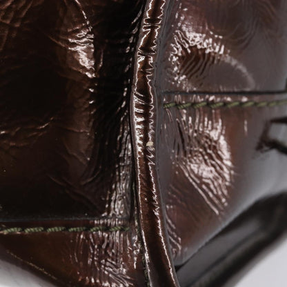 Loewe Amazona Patent, Brown, Patent Leather, Handbag