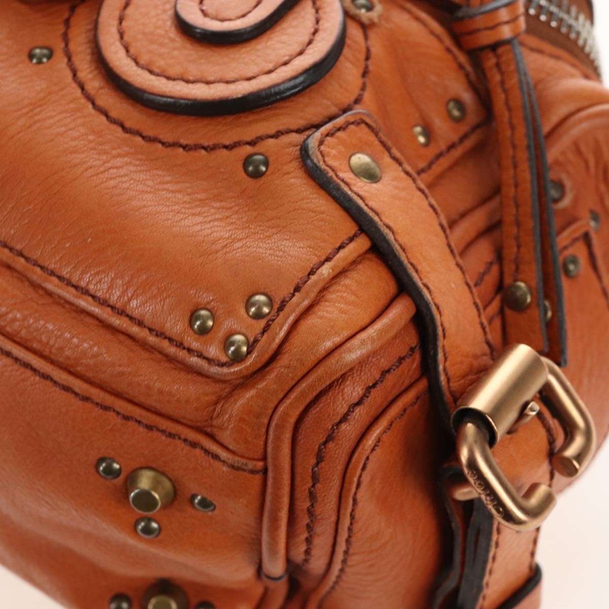 Chloe Paddington Lock Leather, Orange, Leather, Handbag
